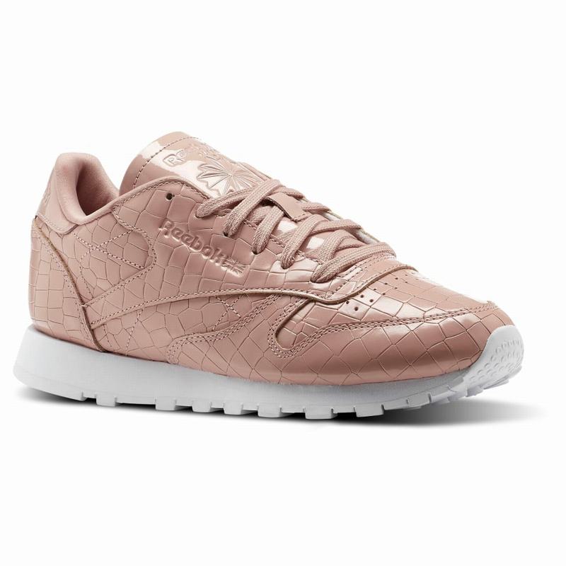 Tenisi Reebok Classic Leather Crackle Dama Roz/Albi Romania VR2054DH